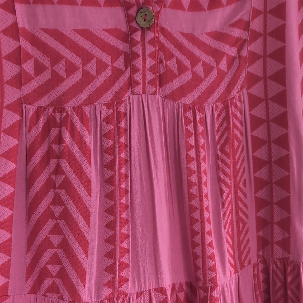 Pink Geometric Pattern Dress - Picture 6 of 12